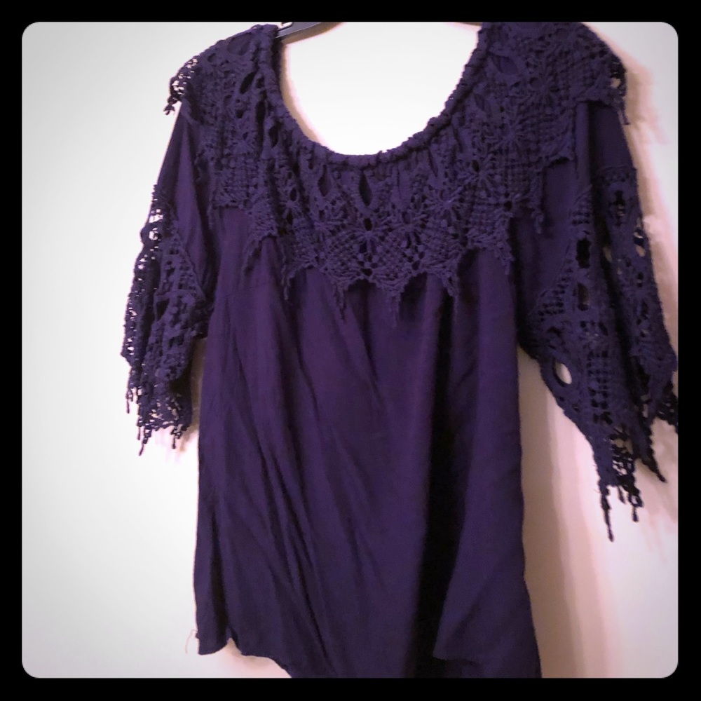 Dark Blue scoop neck 3/4 sleeve